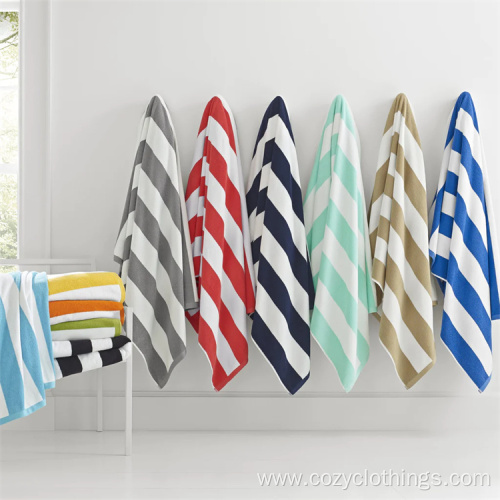 Cotton Terry Stripe Pattern Beach Towel